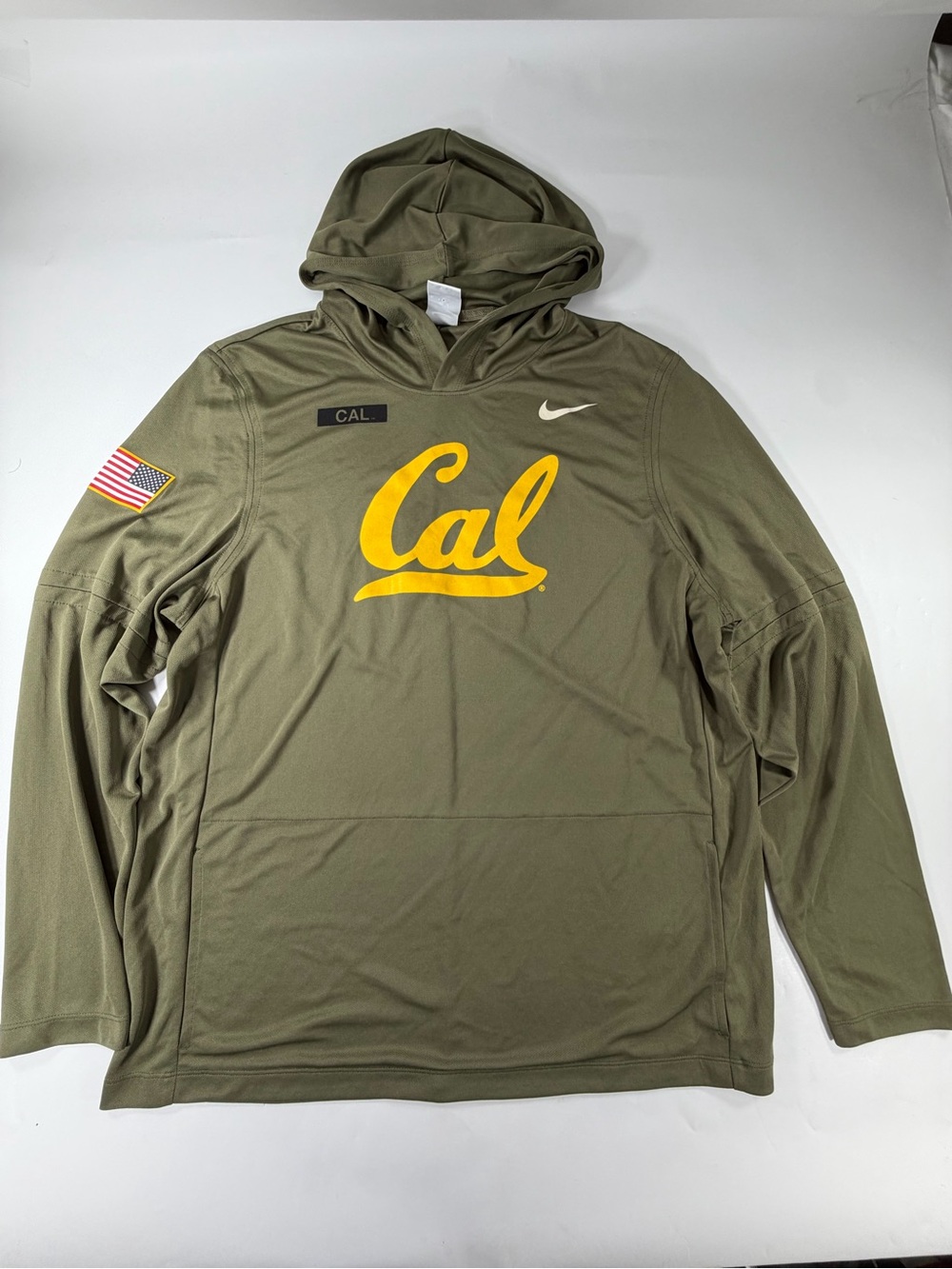 Nike Cal Golden Bears Military Appreciation Dri-FIT Hooded Shirt Mens XL Olive